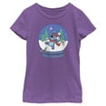 thumbnail image 1 of Girl's Lilo & Stitch Winter Wonderland Stitch Graphic Tee Purple Berry Small, 1 of 4