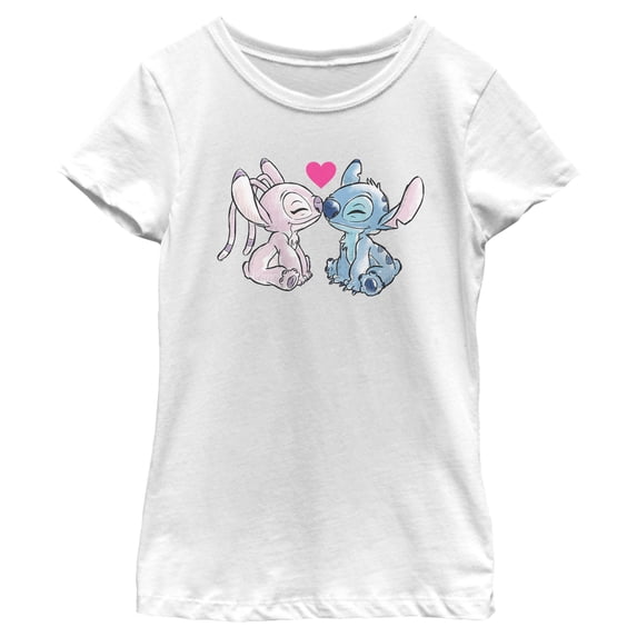 Girl's Lilo & Stitch You Are My Angel Graphic Tee White Medium