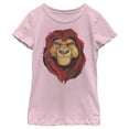 thumbnail image 1 of Girl's Lion King Geometric Mufasa Portrait  Graphic Tee Light Pink Large, 1 of 3