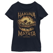 Girls Lion King Hakuna Matata Jungle Trio Graphic Tee Navy Blue X Large