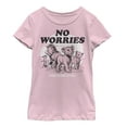thumbnail image 1 of Girl's Lion King No Worries Cartoon  Graphic Tee Light Pink Medium, 1 of 3