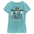 thumbnail image 1 of Girl's Lion King No Worries Cartoon  Graphic Tee Tahiti Blue Small, 1 of 4