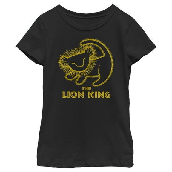 Girl's Lion King Rafiki Drawing  Graphic Tee Black X Large