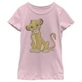 thumbnail image 1 of Girl's Lion King Simba Cute and Courageous Graphic Tee Light Pink Medium, 1 of 4