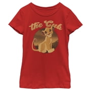 Girl's Lion King Simba The Cub Graphic Tee Red X Large