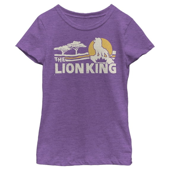 Girl's Lion King Vintage Pride Lands Graphic Tee Purple Berry X Large