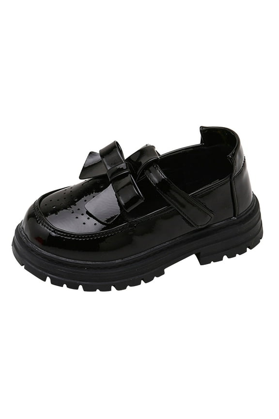Girl's Loafers On Bowknot Oxford Shoes Flats Round Toe Wedding School Uniform Dress Shoes Children Dance Shoes Girls Performance Shoes