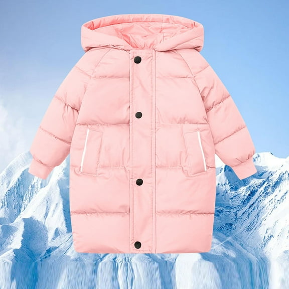 Girl's Long Parka Warm Fall Winter Coat Water Resistant Quilted Puffer Jacket Snow Outwear Lightweight Cotton Down Padded Outwear