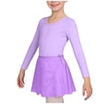thumbnail image 1 of Girl's Long Sleeve Ballet Leotards with Removable Skirt Sequin Net Toddler Dance Dress Lightweight Two-Piece Outfit Set, 1 of 6