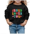 thumbnail image 1 of Girl's Long Sleeve Soft Sweatshirt Graphic Kids Cute Round Neck Pullovers Top Clothes For Girls, 1 of 4