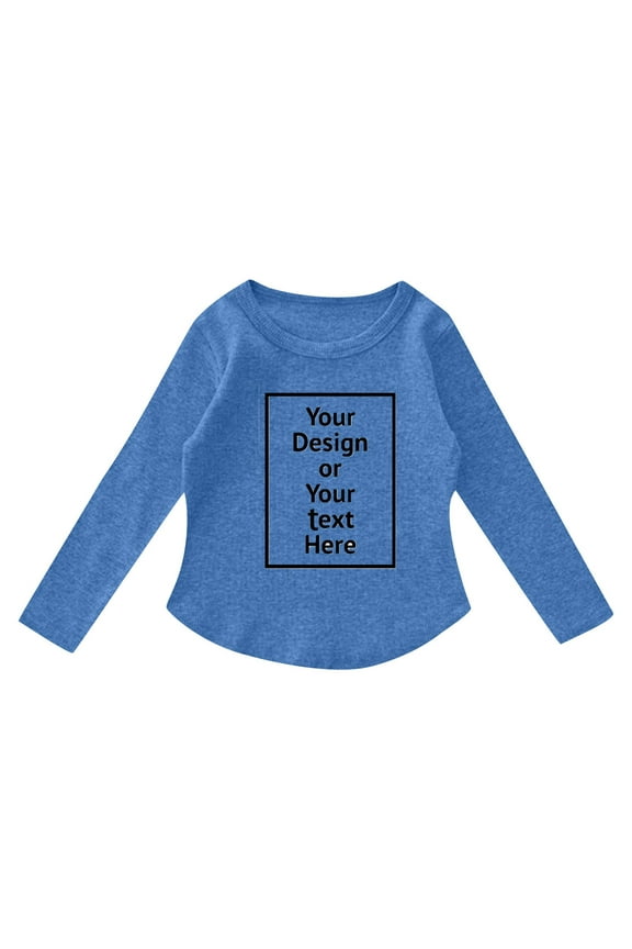 Girl's Long Sleeve T-shirt DIY Available Girl's Fall Basic Layered Tee, Just DIY You Own Style