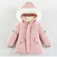 thumbnail image 1 of Girl's Long Winter Warm Parka Children Outwear Ski Jacket Quilted Padded Thicken Coat with Fuzzy Hooded 3Y, 1 of 9