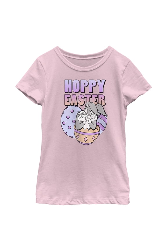Girl's Looney Tunes Bugs Bunny Hoppy Easter  Graphic Tee Light Pink Large