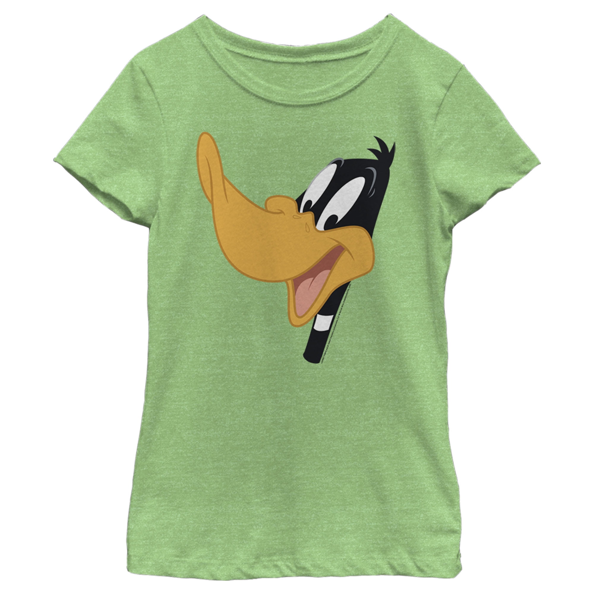 Girl\'s Looney Tunes Daffy Duck Smile Graphic Tee Green Apple Large