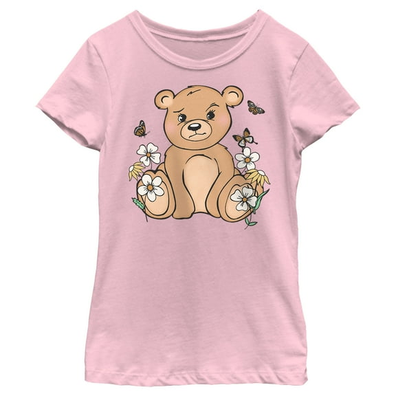 Girl's Lost Gods Adorable Teddy  Graphic Tee Light Pink Large