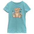 thumbnail image 1 of Girl's Lost Gods Adorable Teddy  Graphic Tee Tahiti Blue Large, 1 of 4
