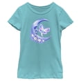 thumbnail image 1 of Girl's Lost Gods Airbrushed Half Crescent Moon  Graphic Tee Tahiti Blue Large, 1 of 4