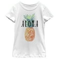 thumbnail image 1 of Girl's Lost Gods Aloha Watercolor Pineapple  Graphic Tee White X Small, 1 of 4