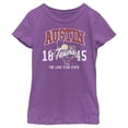 thumbnail image 1 of Girl's Lost Gods Austin Texas  Graphic Tee Purple Berry X Small, 1 of 4