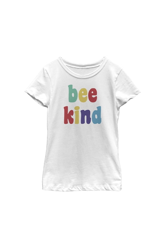 Girl's Lost Gods Bee Kind Colors Graphic Tee White X Large