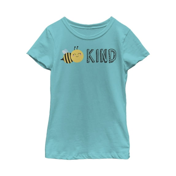 Girl's Lost Gods Bee Kind Smile Graphic Tee Tahiti Blue Large