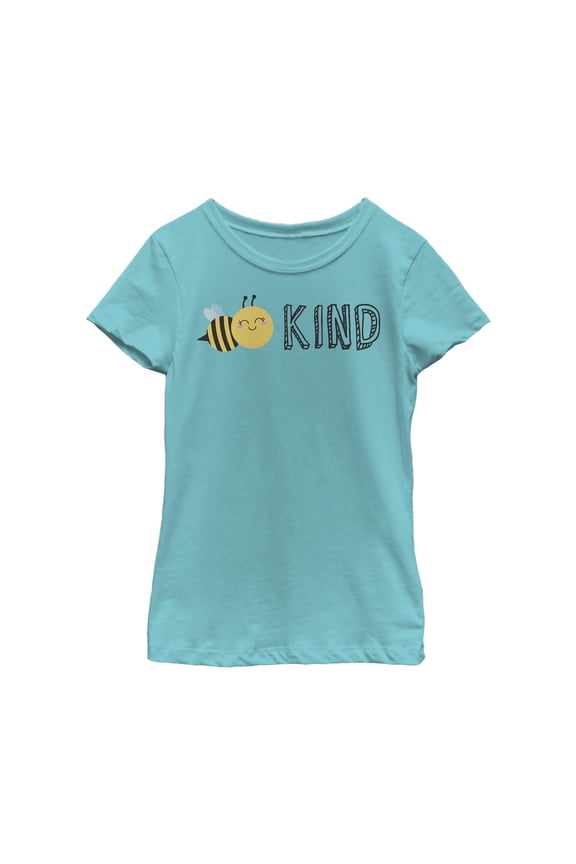 Girl's Lost Gods Bee Kind Smile Graphic Tee Tahiti Blue Large