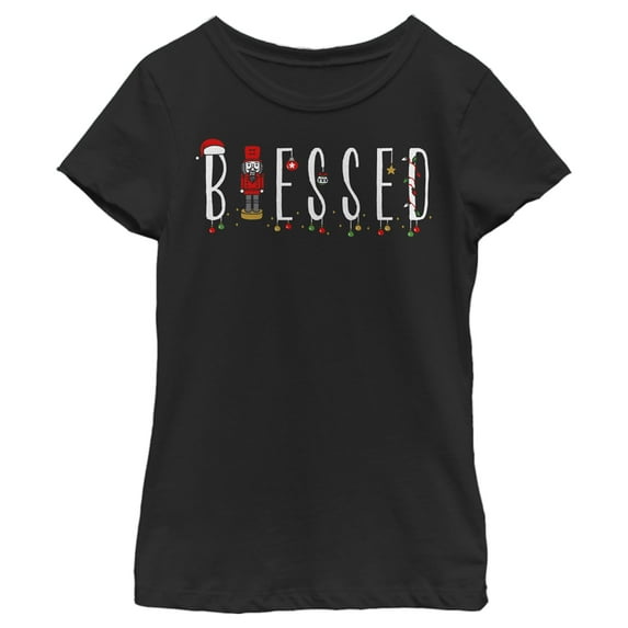 Girl's Lost Gods Blessed Nutcracker Graphic Tee Black Medium