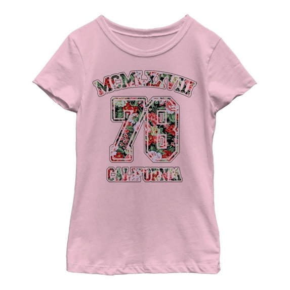 Girl's Lost Gods California Floral 78 Graphic Tee Light Pink Small