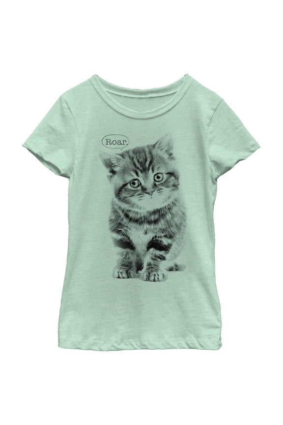 Girl's Lost Gods Cat Roar Graphic Tee Mint Large