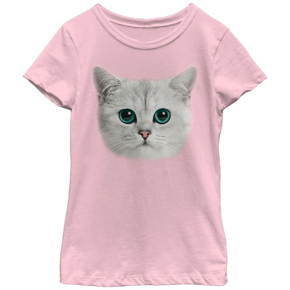 Girl's Lost Gods Cat Stare Graphic Tee Light Pink Small