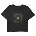 thumbnail image 1 of Girl's Lost Gods Celestial Astrological Wheel Graphic Cropped T-Shirt Black Large, 1 of 3