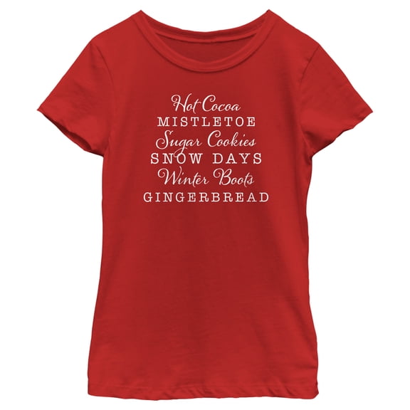 Girl's Lost Gods Christmas Things Graphic Tee Red X Large