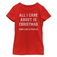 thumbnail image 1 of Girl's Lost Gods Christmas and People All I Care About  Graphic Tee Red X Large, 1 of 4