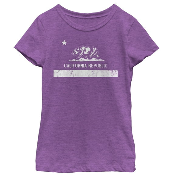 Girl's Lost Gods Classic California Republic Bear  Graphic Tee Purple Berry Large
