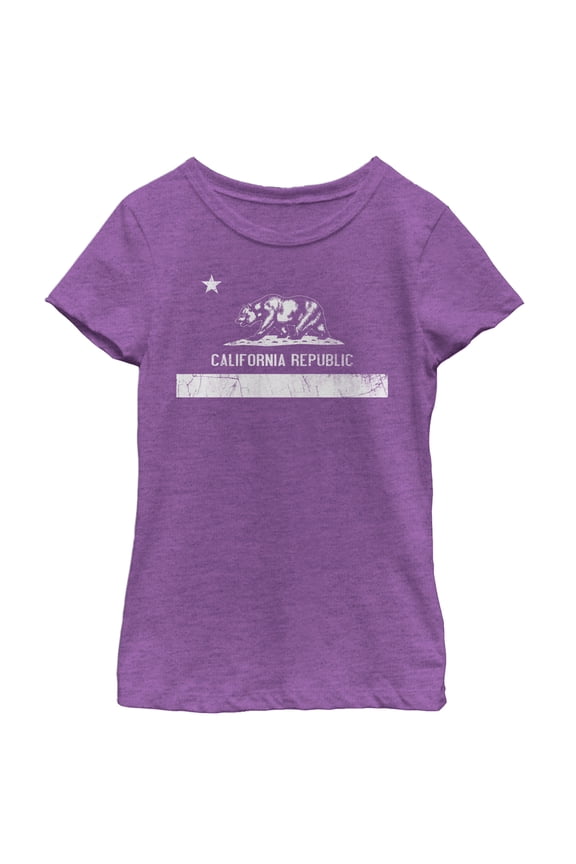 Girl's Lost Gods Classic California Republic Bear Graphic Tee Purple Berry Medium