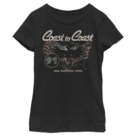 Girl's Lost Gods Coast to Coast Graphic Tee Black X Large