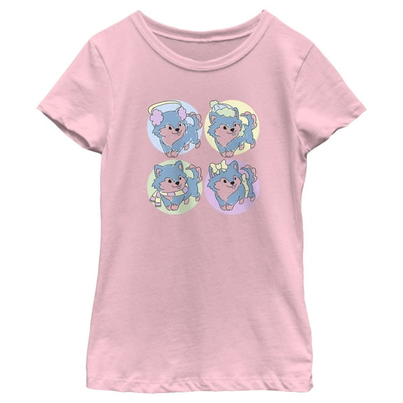Girl's Lost Gods Cute Husky Puppies  Graphic Tee Light Pink X Large