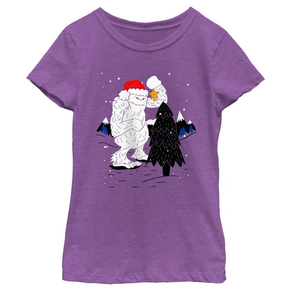 Girl's Lost Gods Decorating wth Yeti Graphic Tee Purple Berry X Large