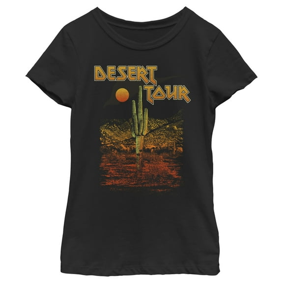 Girl's Lost Gods Desert Tour Poster  Graphic Tee Black Medium