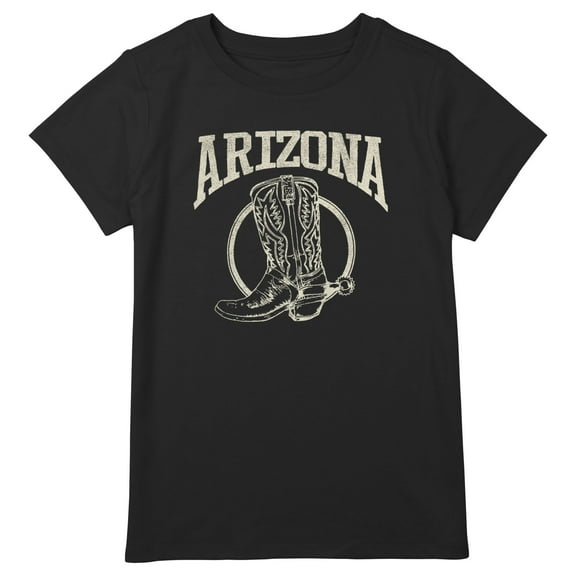 Girl's Lost Gods Distressed Arizona Cowboy Boot Graphic Tee Black XX Large Plus