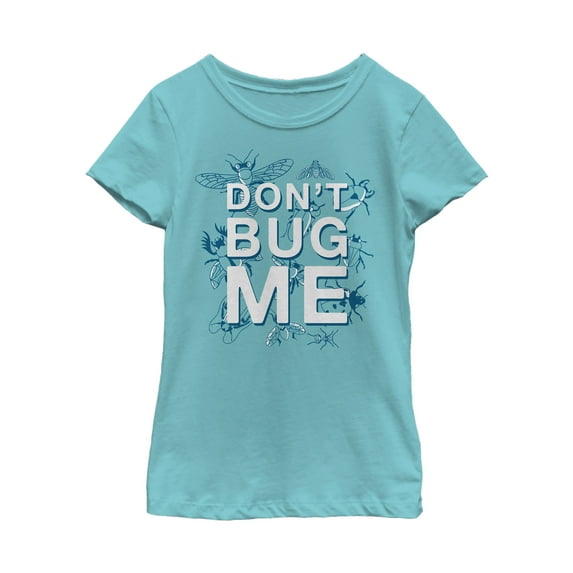 Girl's Lost Gods Don't Bug Me Graphic Tee Tahiti Blue Small