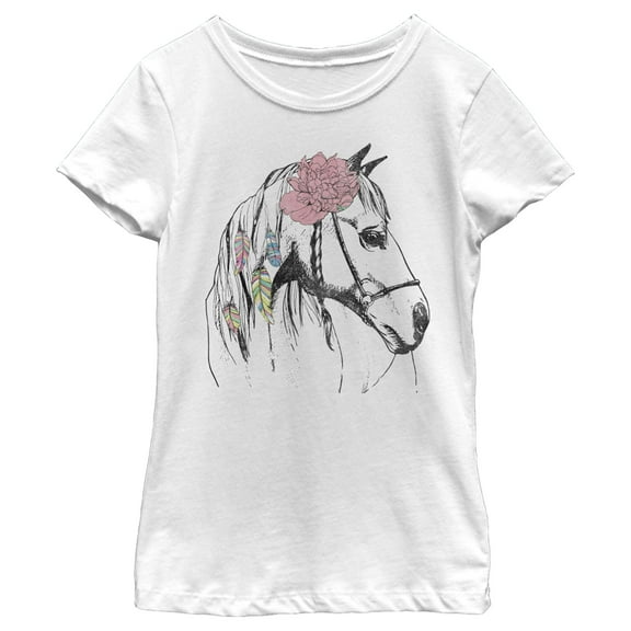 Girl's Lost Gods Dream Horse Graphic Tee White Small