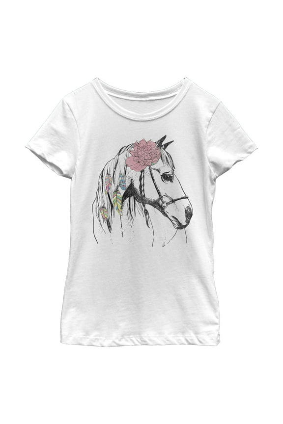 Girl's Lost Gods Dream Horse Graphic Tee White X Large