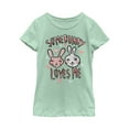 thumbnail image 1 of Girl's Lost Gods Easter Bunny Love  Graphic Tee Mint X Large, 1 of 3
