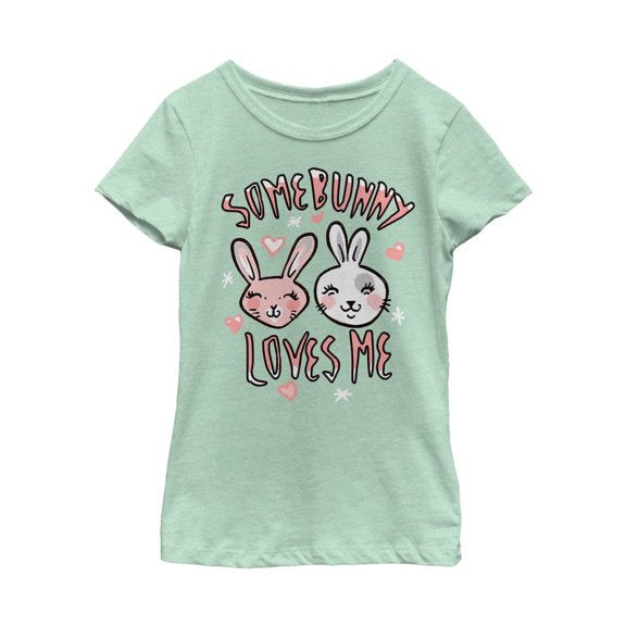 Girl's Lost Gods Easter Bunny Love Graphic Tee Mint X Large