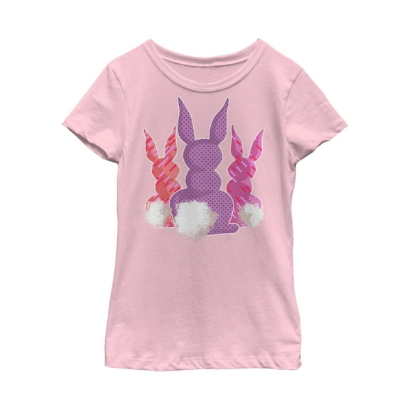 Girl's Lost Gods Easter Bunny Tails Graphic Tee Light Pink Large