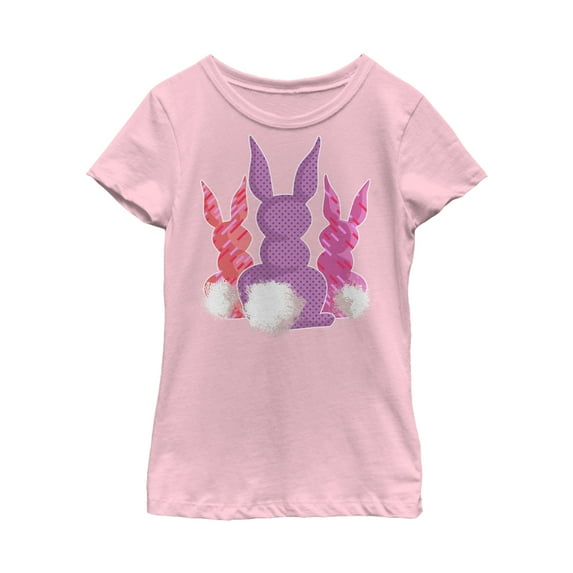 Girl's Lost Gods Easter Bunny Tails Graphic Tee Light Pink X Small