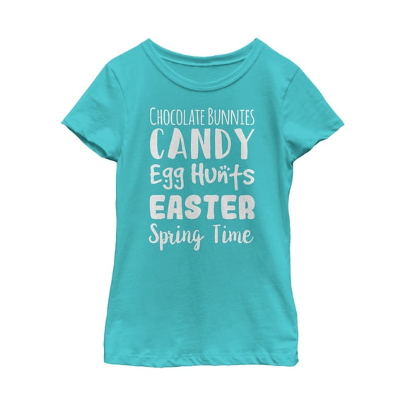 Girl's Lost Gods Easter List Graphic Tee Tahiti Blue X Large