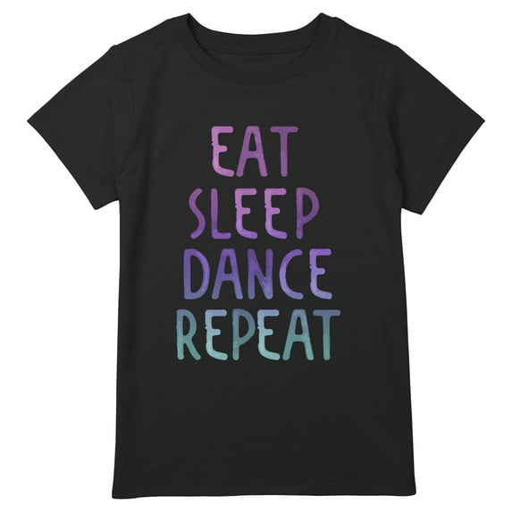 Girl's Lost Gods Eat Sleep Dance Repeat Watercolor Graphic T-Shirt