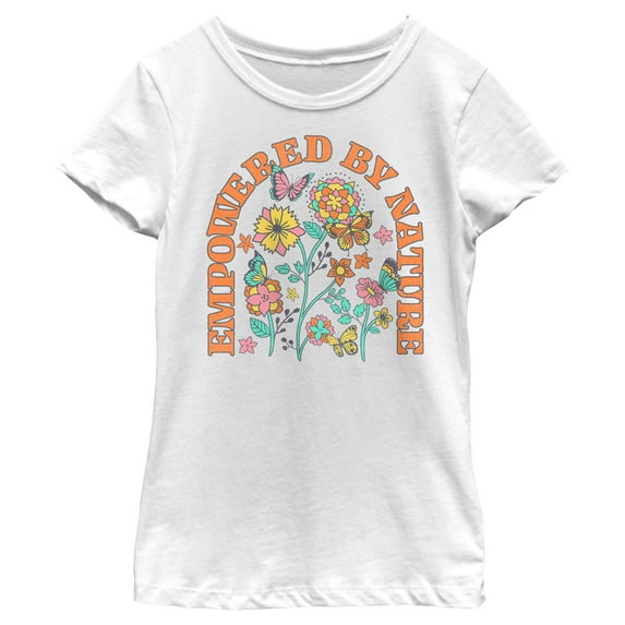 Girl's Lost Gods Empowered by Nature Graphic Tee White Medium